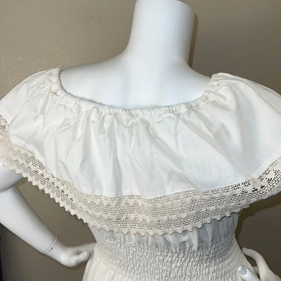 Mexican Embroidery Long Off Shoulders Dress NEW - Picture 6 of 8